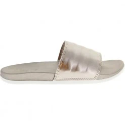 Adidas Adilette Cloudfoam Plus Logo Slides Sandals - Womens Metallic