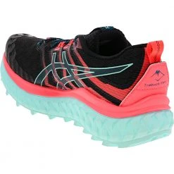 ASICS Trabuco Max Trail Running Shoes - Womens Black Blazing Coral -Rogan‘s Shoes shop AS 1012A901 0033