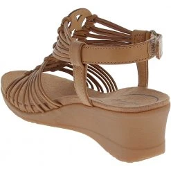 BareTraps Taren Womens Wedge Sandals Carmel -Rogan‘s Shoes shop BT TAREN TAN3