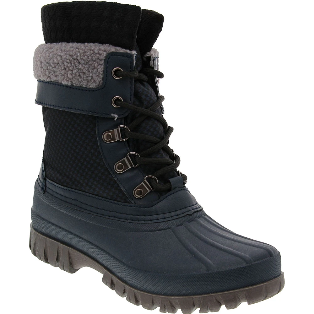 Cougar Creek Winter Boots - Womens Navy Houndstooth 2 Cougar Creek Winter Boots - Womens Navy Houndstooth - Image 2