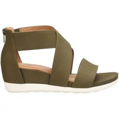 Comfortiva Pacifica Wedge Womens Sandal Olive Suede