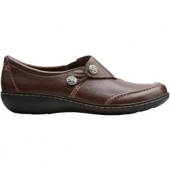 Clarks Ashland Lane Q Slip On Casual Shoes - Womens Redwood