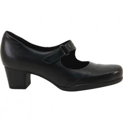 Clarks Rosalyn Wren Casual Shoes - Womens Black Leather