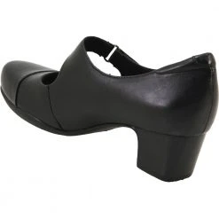 Clarks Rosalyn Wren Casual Shoes - Womens Black Leather -Rogan‘s Shoes shop CX 26110644 BLK3