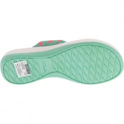 Clarks Arla Glison Flip Flops - Womens Aqua Textile Pink Flamingos -Rogan‘s Shoes shop CX 26124906 AQU4