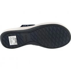 Clarks Arla Glison Flip Flops - Womens Navy Textile White Anchors -Rogan‘s Shoes shop CX 26124906 NWH4