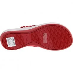 Clarks Arla Glison Flip Flops - Womens Red Stripe -Rogan‘s Shoes shop CX 26124906 RDD4