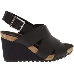 Clarks Flex Sand Sandals - Womens Black