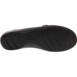 Clarks Cora Daisy Slip On Casual Shoes - Womens Black -Rogan‘s Shoes shop CX 26154957 BLK4