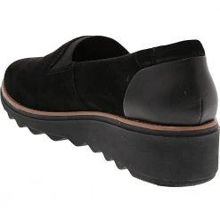 Clarks Sharon Dolly Slip On Casual Shoes - Womens Black -Rogan‘s Shoes shop CX 26155819 BLK3