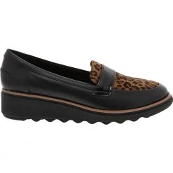 Clarks Sharon Gracie Slip On Casual Shoes - Womens Black Black Black
