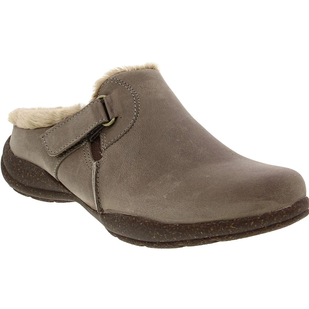 Clarks Roseville Clog Slip On Casual Shoes - Womens Dark Taupe 2 Clarks Roseville Clog Slip On Casual Shoes - Womens Dark Taupe - Image 2