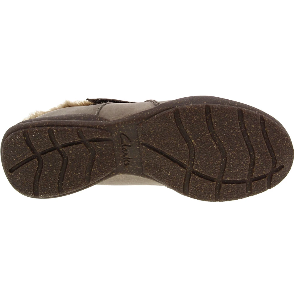 Clarks Roseville Clog Slip On Casual Shoes - Womens Dark Taupe 4 Clarks Roseville Clog Slip On Casual Shoes - Womens Dark Taupe - Image 4