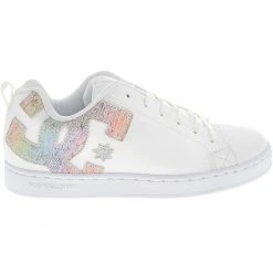 DC Shoes Court Graffik Skate Shoes - Womens White Rainbow