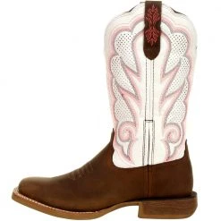 Rocky Boots Durango Lady Rebel Pro DRD0392 White Ventilated Womens Western Boots Trail Brown White -Rogan‘s Shoes shop DG DRD0392 BRN3