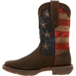 Durango Boots Durango Lady Rebel Vintage Flag Womens Western Boots Dark Brown Vintage Flag -Rogan‘s Shoes shop DG DRD0409 DBR3