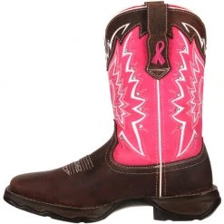 Durango Boots Durango Benefiting Stefanie Spielman Womens Western Boots Dark Brown Pink -Rogan‘s Shoes shop DG RD3557 DBR3