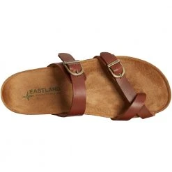 Eastland TiogoToe Loop Sandal - Womens Dark Tan -Rogan‘s Shoes shop EA 377229 TAN3
