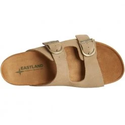 Eastland Womens Cambridge 2 Strap Sandals Khaki Suede -Rogan‘s Shoes shop EA 3865 79M KSU3