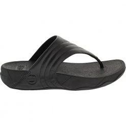 FitFlop WalkStar Leather Womens Flip Flop Sandals Black