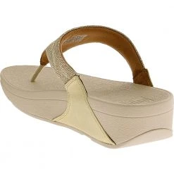 FitFlop Lulu Glitz Toe Post Flip Flops - Womens Gold -Rogan‘s Shoes shop FF ET9 090 GLD3