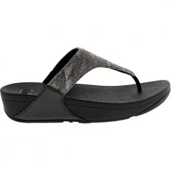FitFlop Lulu Glitz Toe Post Flip Flops - Womens Black Black Black
