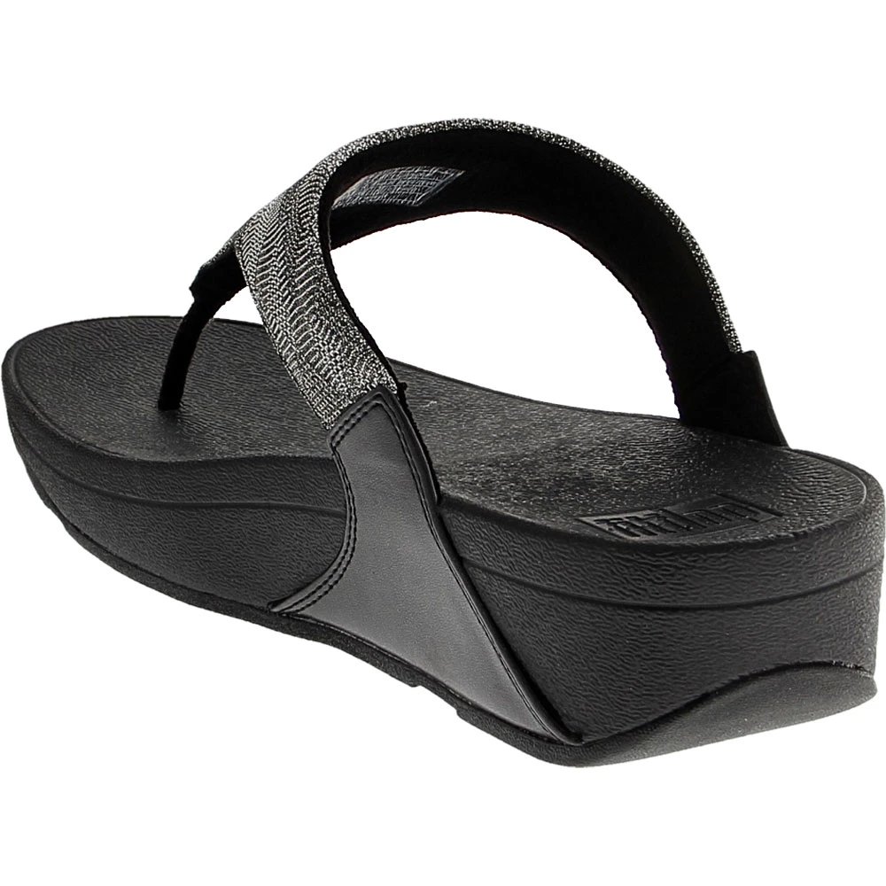 FitFlop Lulu Glitz Toe Post Flip Flops - Womens Black Black Black 3 FitFlop Lulu Glitz Toe Post Flip Flops - Womens Black Black Black - Image 3