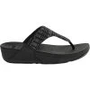 FitFlop Lulu Art Denim Flip Flops - Womens Black Black Black
