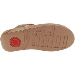 FitFlop Lulu Leather Post Flip Flop - Womens Tan -Rogan‘s Shoes shop FF I88 001 TAN4