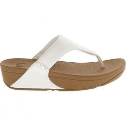 FitFlop Lulu Leather Post Flip Flop - Womens White Tan