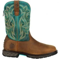 Georgia Boot Gb00386 Safety Toe Work Boots - Womens Brown Turquoise