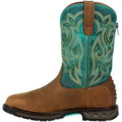 Georgia Boot Gb00386 Safety Toe Work Boots - Womens Brown Turquoise -Rogan‘s Shoes shop GO GB00386 BTQ3