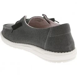 Hey Dude Wendy Chambray Slip On Casual Shoes - Womens Black -Rogan‘s Shoes shop HD 21410522 BLK3