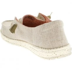 Hey Dude Wendy Chambray Slip On Casual Shoes - Womens White Nut -Rogan‘s Shoes shop HD 21410522 WHT3