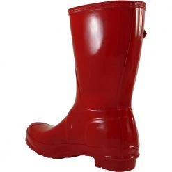 Hunter Original Short Gloss Rain Boots - Womens Red -Rogan‘s Shoes shop HN 1000SRGL RED3