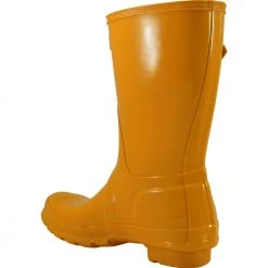 Hunter Original Short Gloss Rain Boots - Womens Yellow -Rogan‘s Shoes shop HN 1000SRGL YLW3