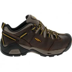 KEEN Utility Boots KEEN Utility Detroit Xt Met Lo Safety Toe Work Shoes - Womens Cascade Brown Golden Rod