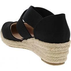 Life Stride Keaton Espadrille Wedge Womens Sandals Black -Rogan‘s Shoes shop LS KEATON BLK3