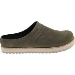 Merrell Juno Clog Suede Slip On Casual Shoes - Womens Olive
