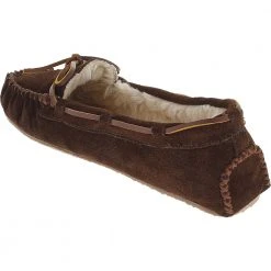 Minnetonka Moccasins Minnetonka Cally Slippers - Womens Chocolate -Rogan‘s Shoes shop MN 4012 CHO3