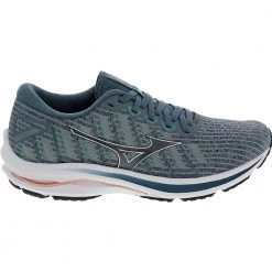 Mizuno Wave Rider 25 Womens Running Shoe Grey White Light Blue