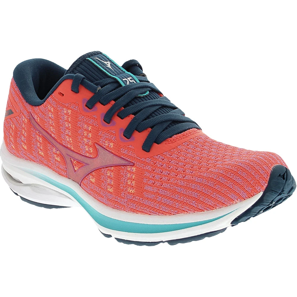 Mizuno Wave Rider 25 Womens Running Shoe Red 2 Mizuno Wave Rider 25 Womens Running Shoe Red - Image 2