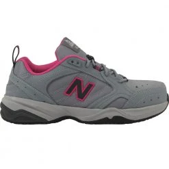 New Balance Work Suede 627 Steel Toe Work Shoes - Womens Grey Pink