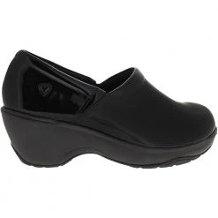 Nurse Mates Bryar Clog Patent Duty Shoes - Womens Black Crinkle Patent