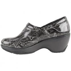 Nurse Mates Bryar Clog Patent Duty Shoes - Womens Dark Grey Paisley -Rogan‘s Shoes shop NM 251311 BPG3