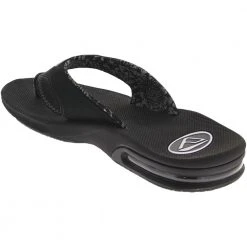Reef Fanning 1626 Thong Sandals - Womens Black White -Rogan‘s Shoes shop RF 1626 BLK3