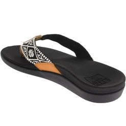 Reef Ortho Bounce Woven Sandals - Womens Black White -Rogan‘s Shoes shop RF A3VDN BWH3