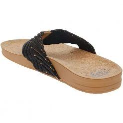 Reef Cushion Strand Flip Flops - Womens Black Tan -Rogan‘s Shoes shop RF CI3772 XTN3