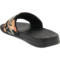Reef One Slide Sandals - Womens Black Monstera -Rogan‘s Shoes shop RF CI6637 BLK3