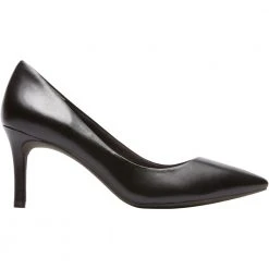 Rockport Total Motion 75mm Pointed Toe Black Womens Dress Shoes Black Leather